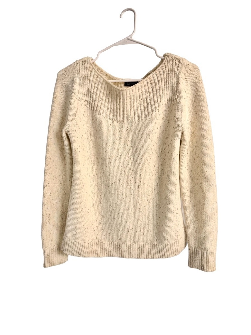 Banana Republic Italian Yarn Luxury Cream Scoop-Neck Knit Sweater